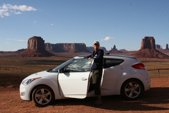 The Hyundai Veloster (or Valoster as we call it) did fine on the 17-mile dirt road (if you can call it that) winding through Monument Valley.